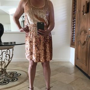 Pink Parker sequined mini dress